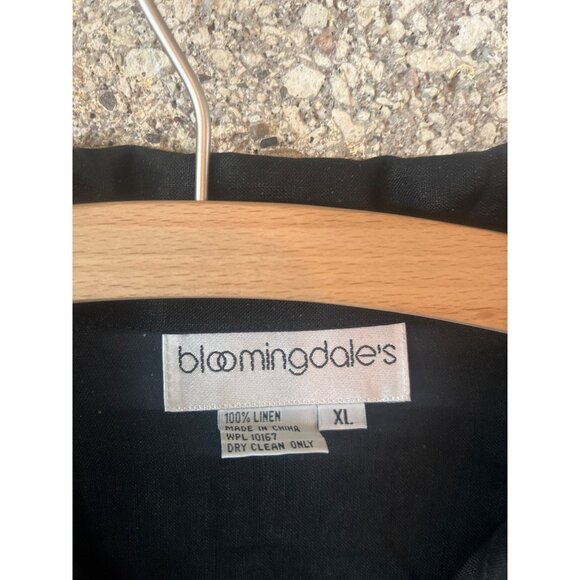 Bloomingdales Black 100% Linen Long Sleeve Button-Up Shirt XL NWT - Picture 3 of 11